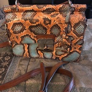 Antonio Melani snake skin purse